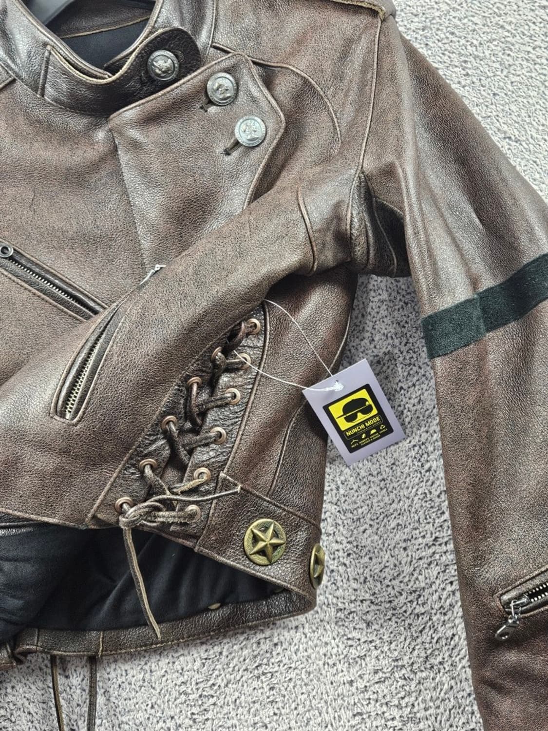 빈티지 리얼레더 코르셋 언밸런스 라이더자켓 ( S추정 ) / 11106 상품이미지5