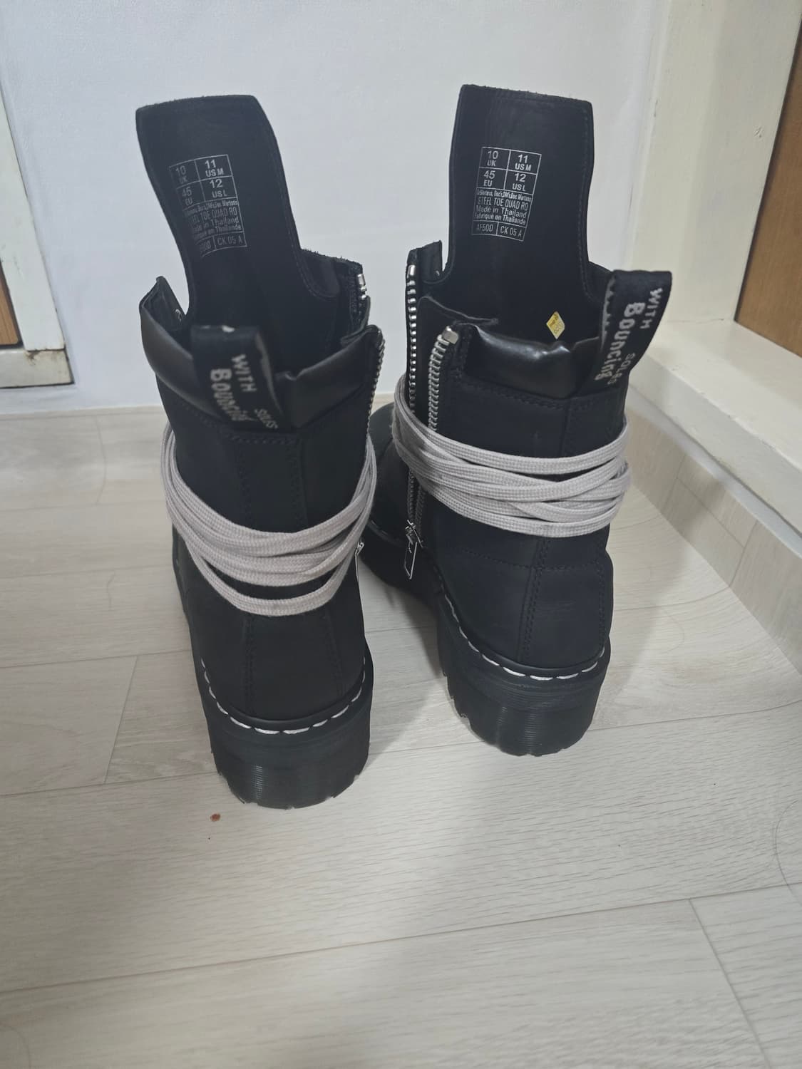 닥터마틴 x 릭오웬스 쿼드 솔 스틸 토 부츠 블랙 상품이미지2