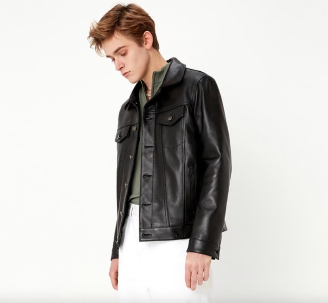 도프제이슨 웨스턴 무드 램스킨 양가죽 트러커 레더 자켓 상품이미지2