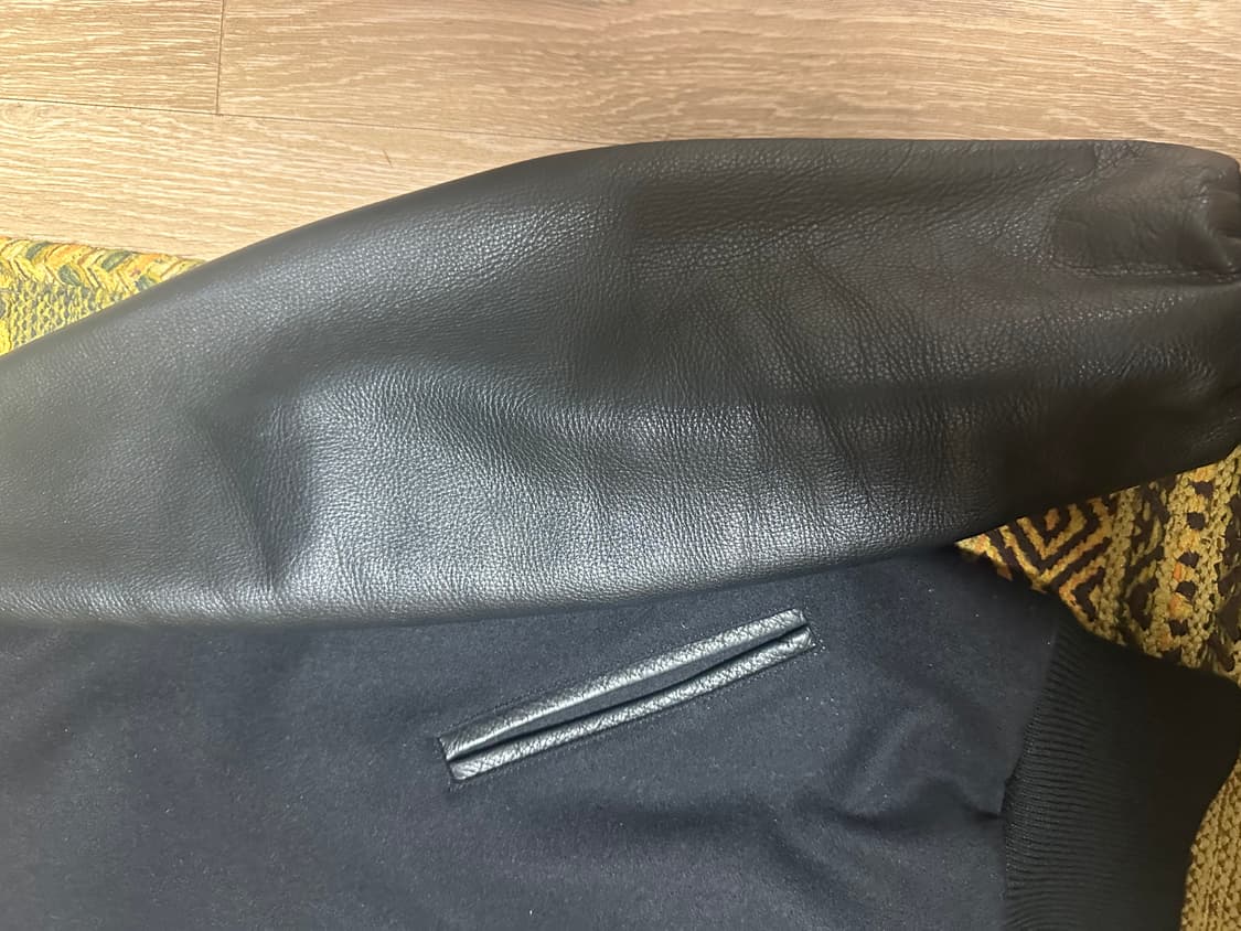 골든베어 블랙 바시티 자켓 숄칼라 (렌덤워크판) L사이즈 상품이미지7