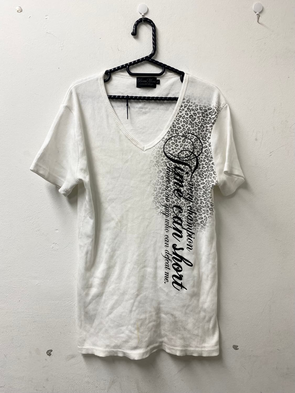 [BeauMere] Leopard Print White 1/2 Tee 상품이미지5