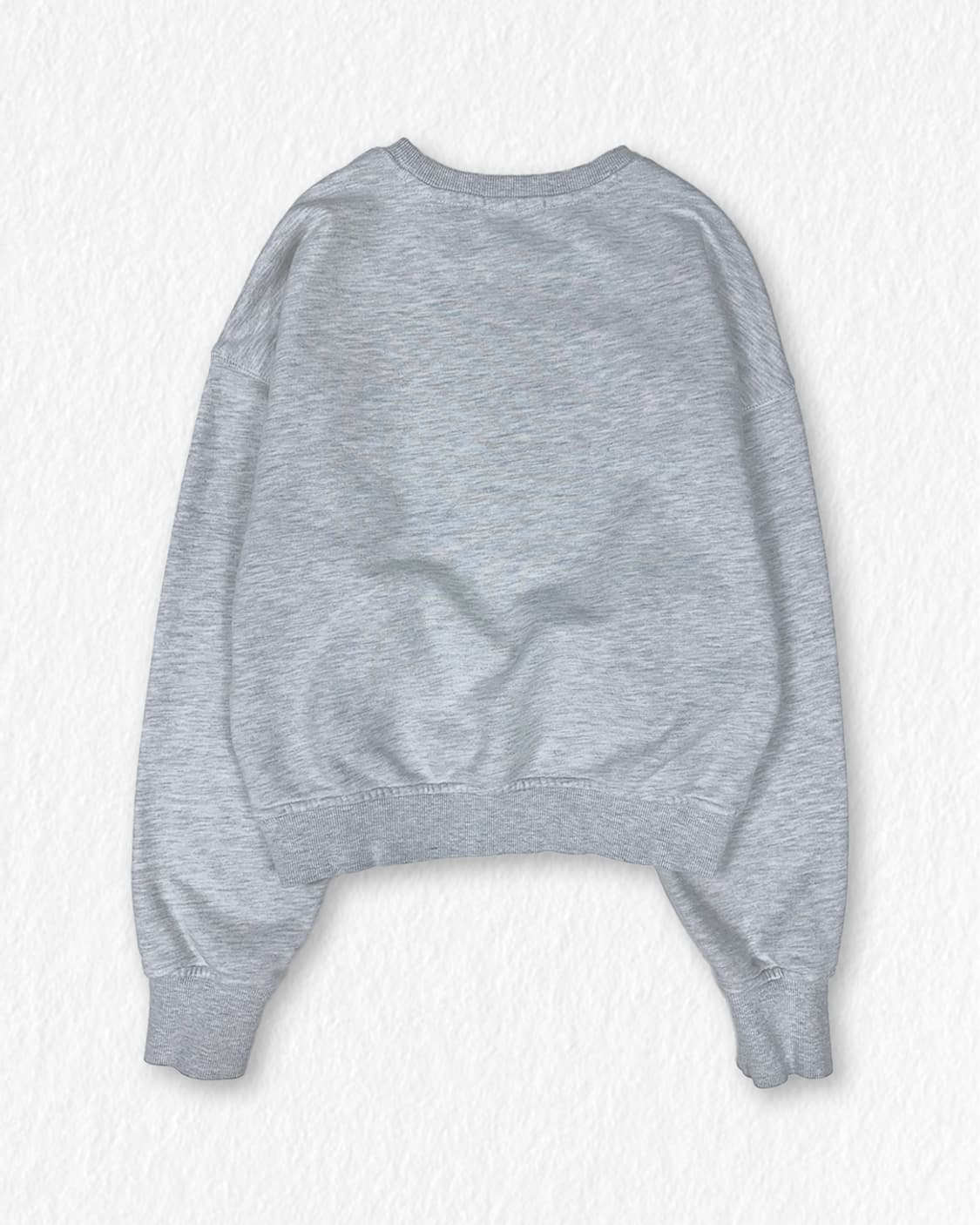 게스 크롭 맨투맨 멜란지 화이트 상품이미지2