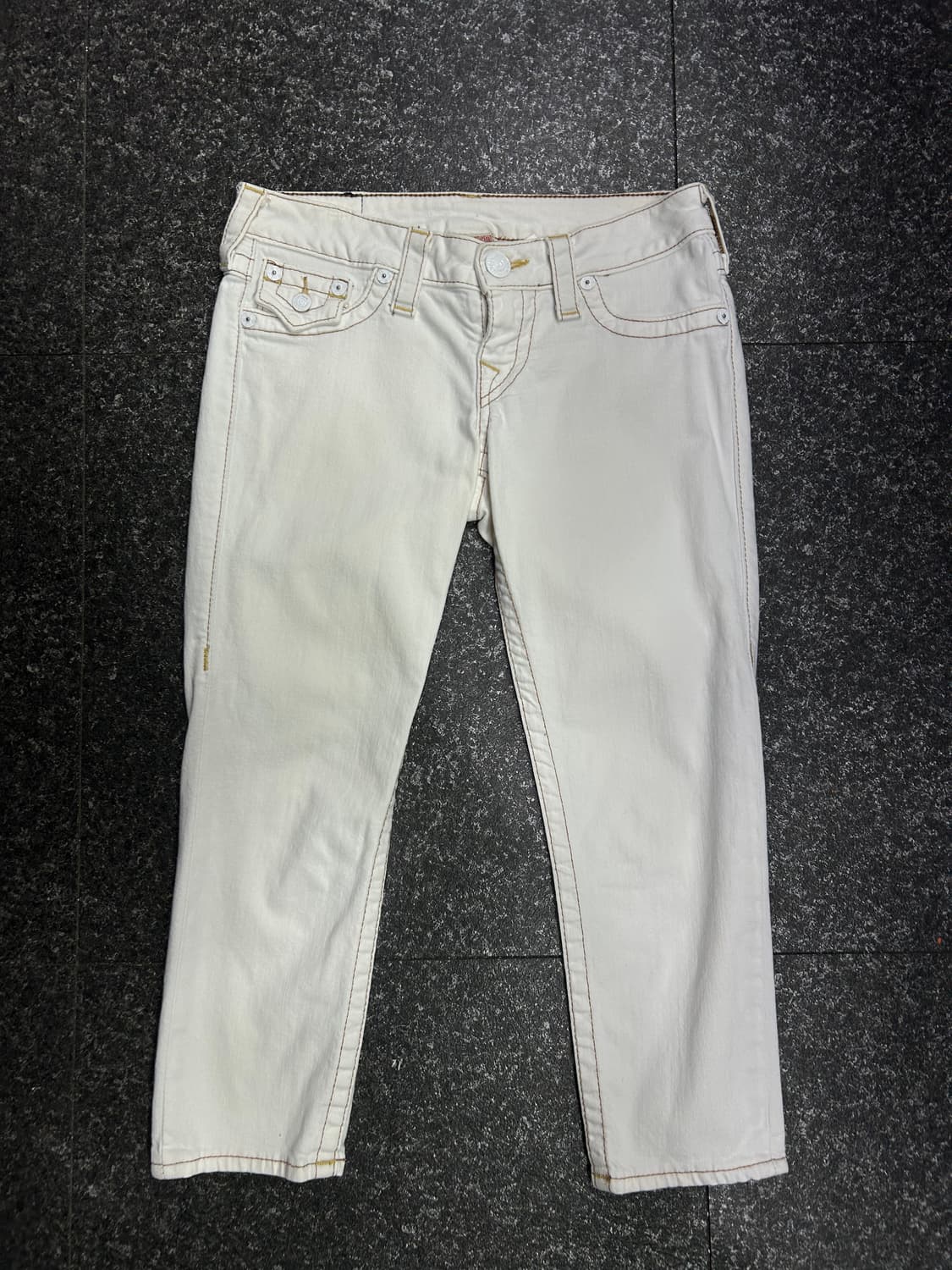 트루릴리젼 스티치 화이트 팬츠 스키니진 여성 25인치 상품이미지2