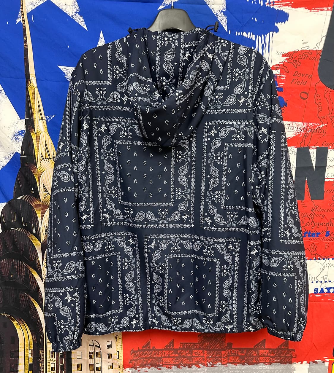 새상품급 빈티지 반다나 오버핏 바람막이XL105 상품이미지4