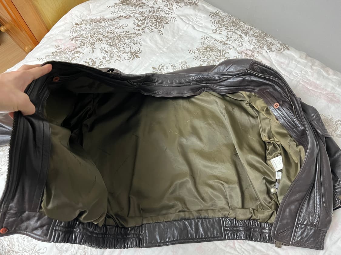 입생로랑 A2 브라운 가죽자켓 상품이미지5