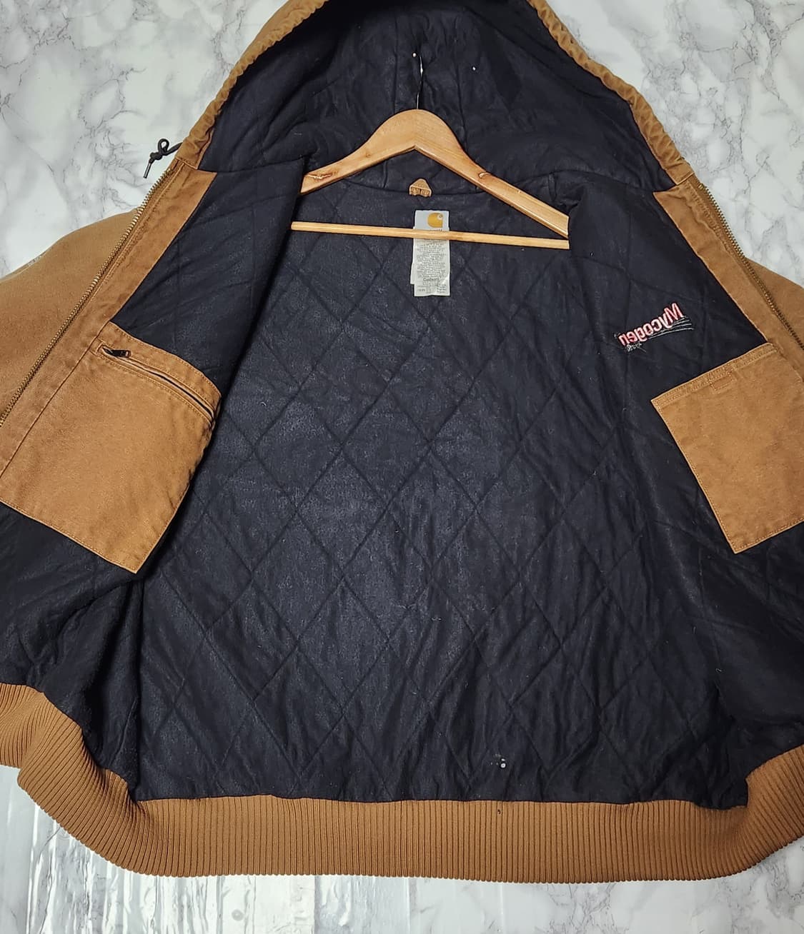 칼하트 J130 BRN 엑티브 후드 자켓 된장 상품이미지5