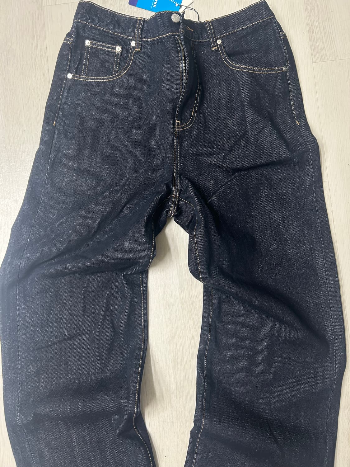 (새상품) 인디고 커브드 데님 팬츠 상품이미지1