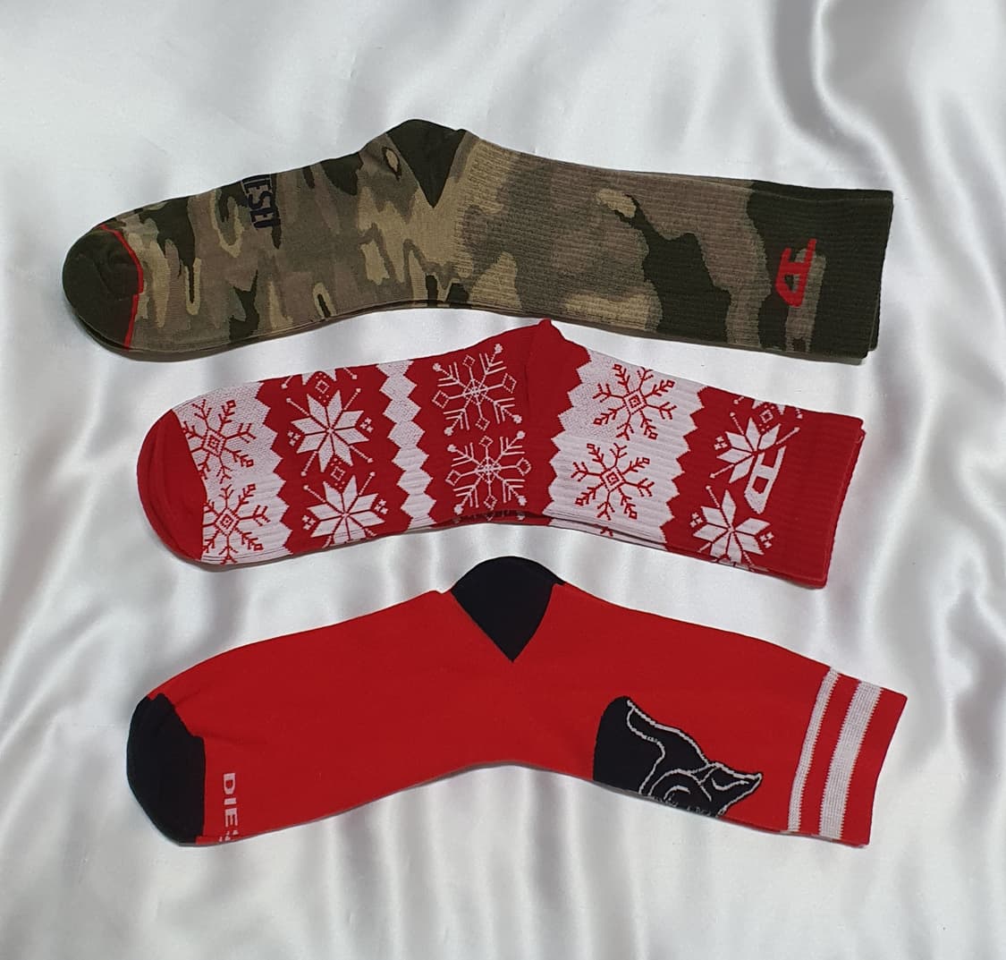 그린 블랙 레드 카모 스노우 눈꽂 불독 강아지 디젤 양말 상품이미지2