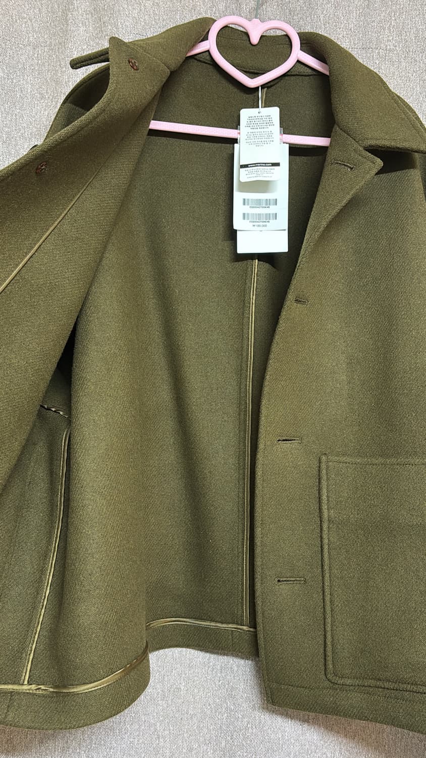 커버낫 울 숏 코트 카키 S 상품이미지3