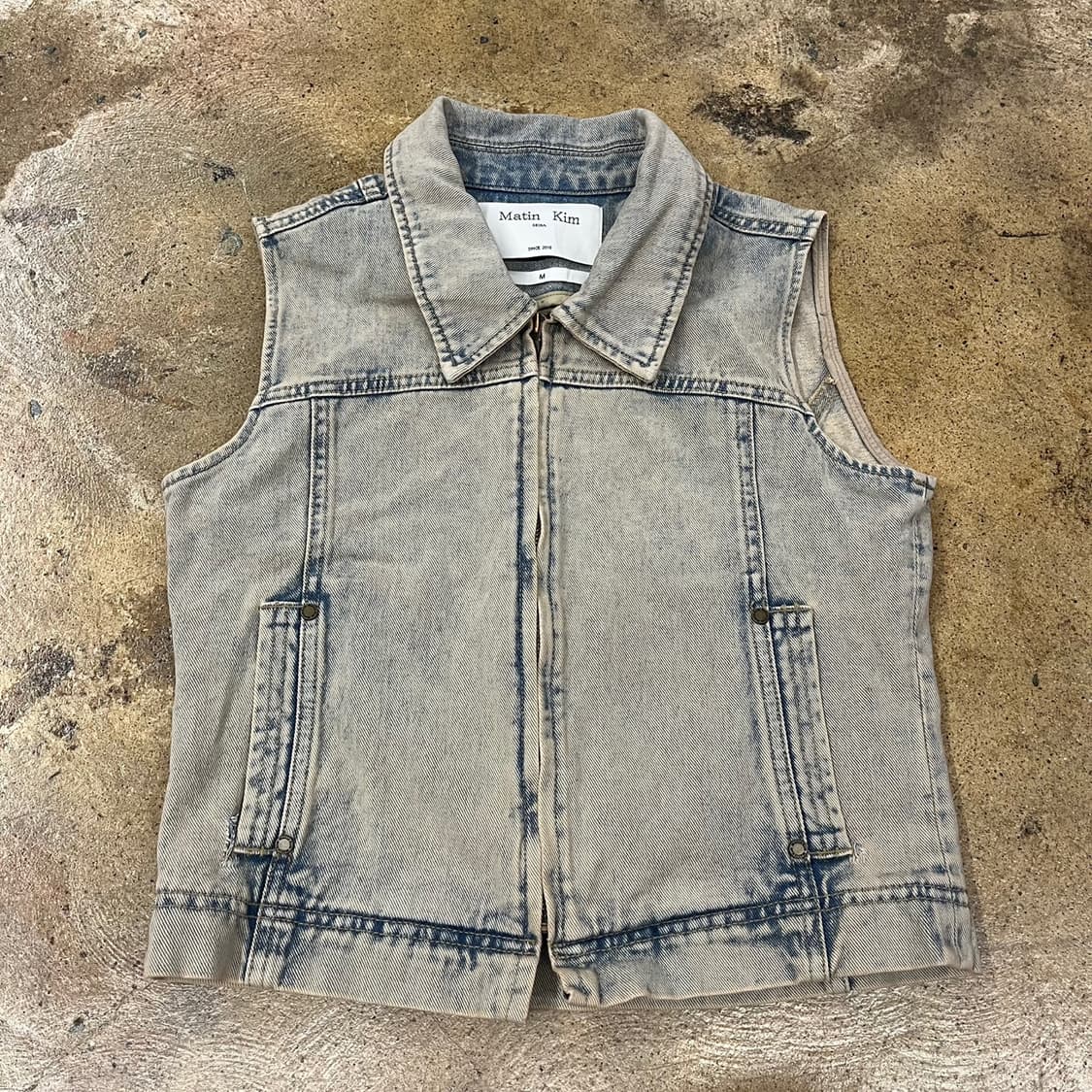 마뗑킴 청 데님 민소매 조끼 자켓  상품이미지2
