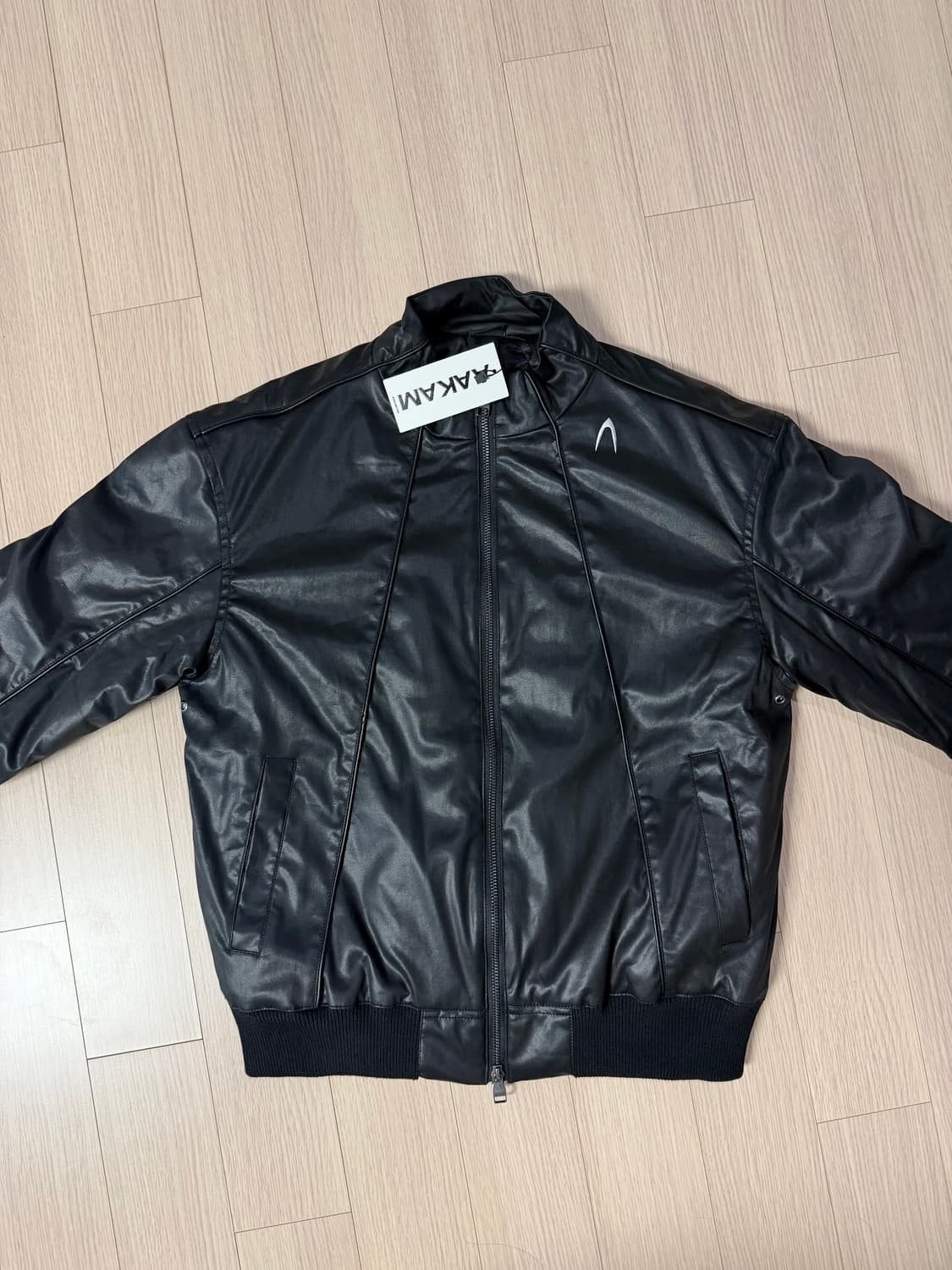아캄 Piping Leather Blouson 블랙2 상품이미지3