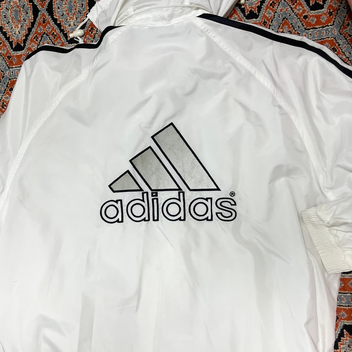 아디다스 올드스쿨 화이트 바람막이 후드점퍼 남성100 상품이미지8