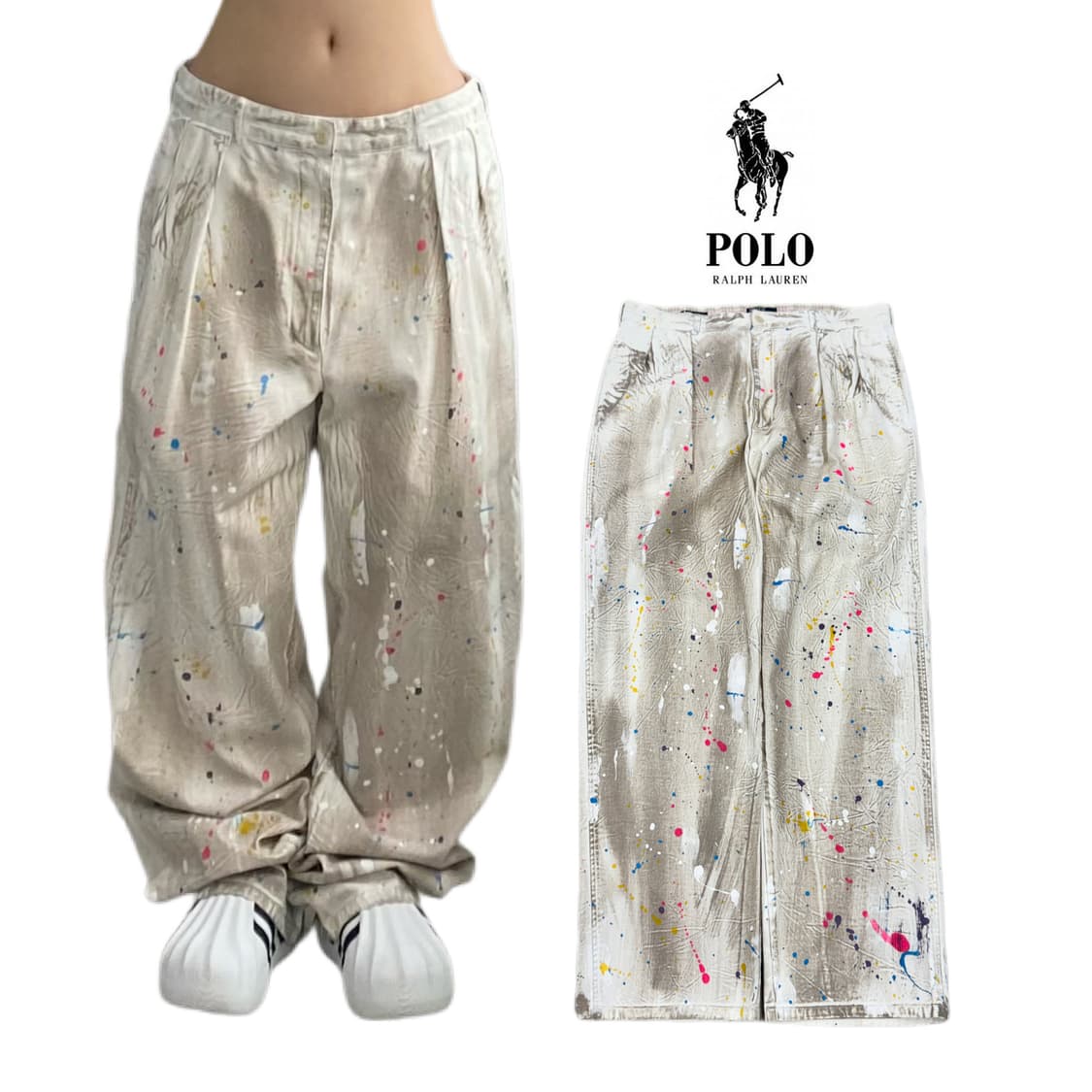 폴로 90s USA 페인터 더티워싱 와이드 치노팬츠 상품이미지1