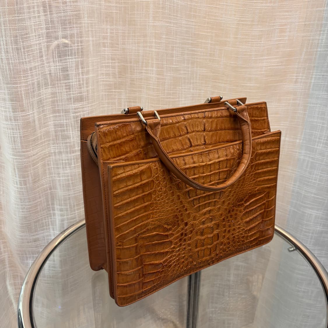 정품 피에르가르뎅 천연 악어가죽 토트백     상품이미지2