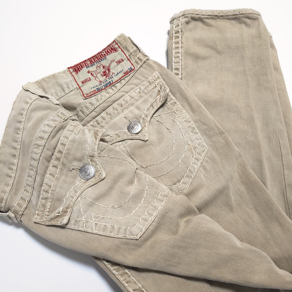 트루릴리전 USA 빌리 슈퍼 티 베이지 팬츠 상품이미지4