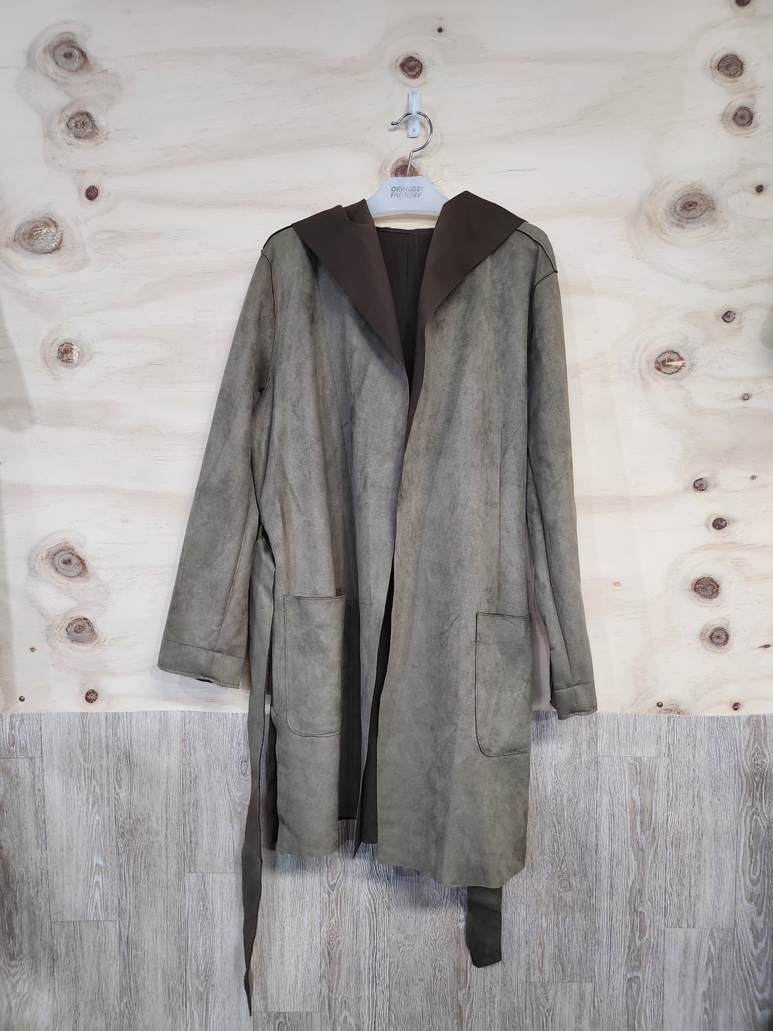 1096) 자라 ZARA 스웨이드 후드 롱 코트 상품이미지1