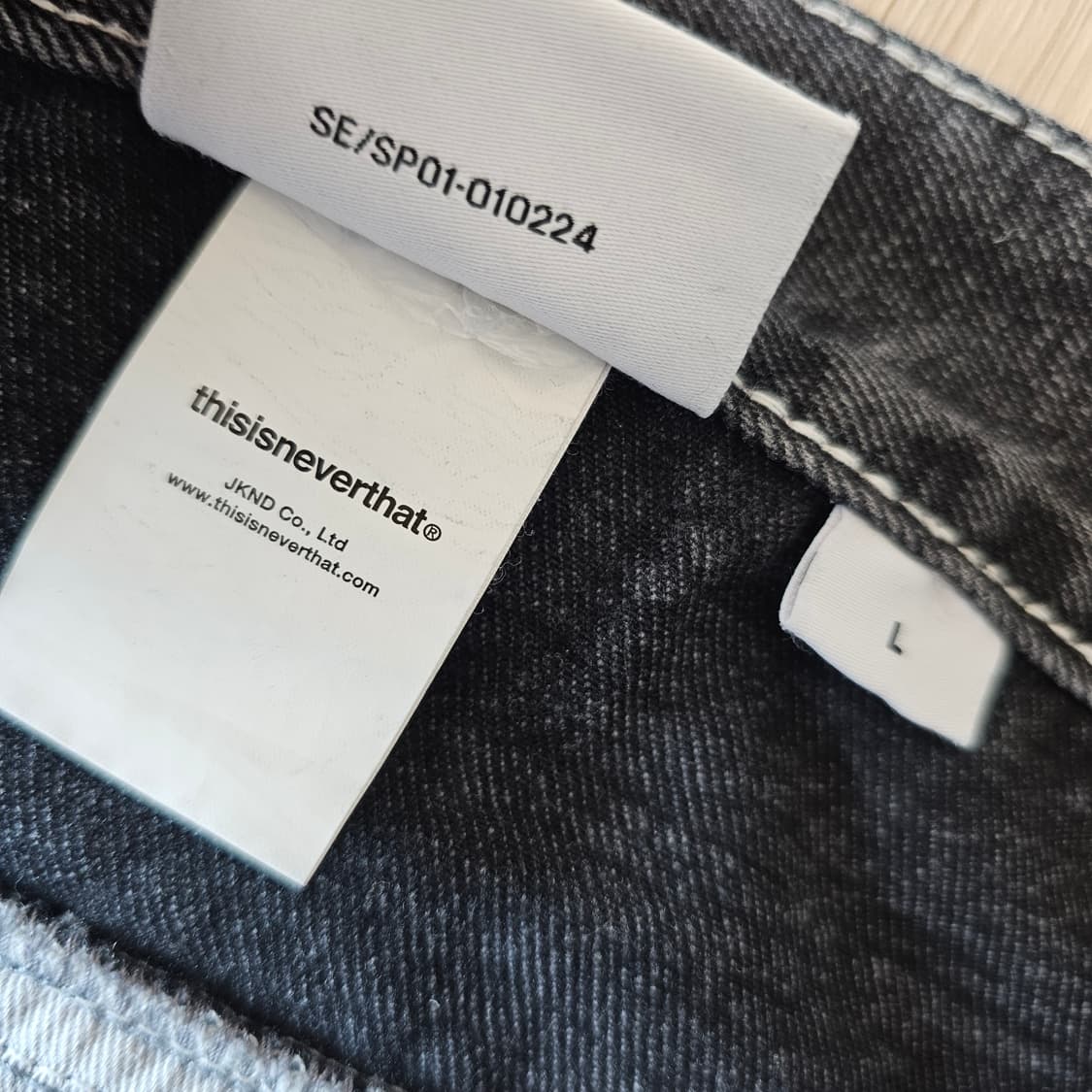 33 34 L 디스이즈네버댓 스티치 블랙 와이드 청바지 (길이수선)3회착 상품이미지10