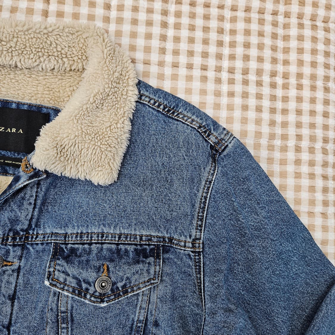 자라 양털 쉐르파 데님 자켓 남자100 상품이미지3