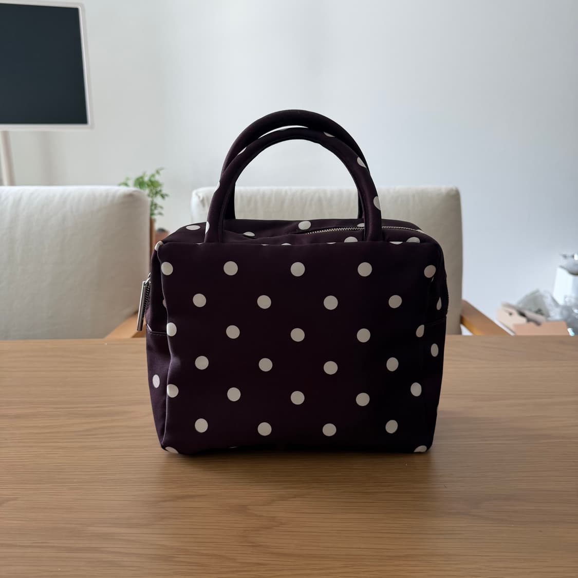 피치바스켓마켓 도트백 퍼플 상품이미지3