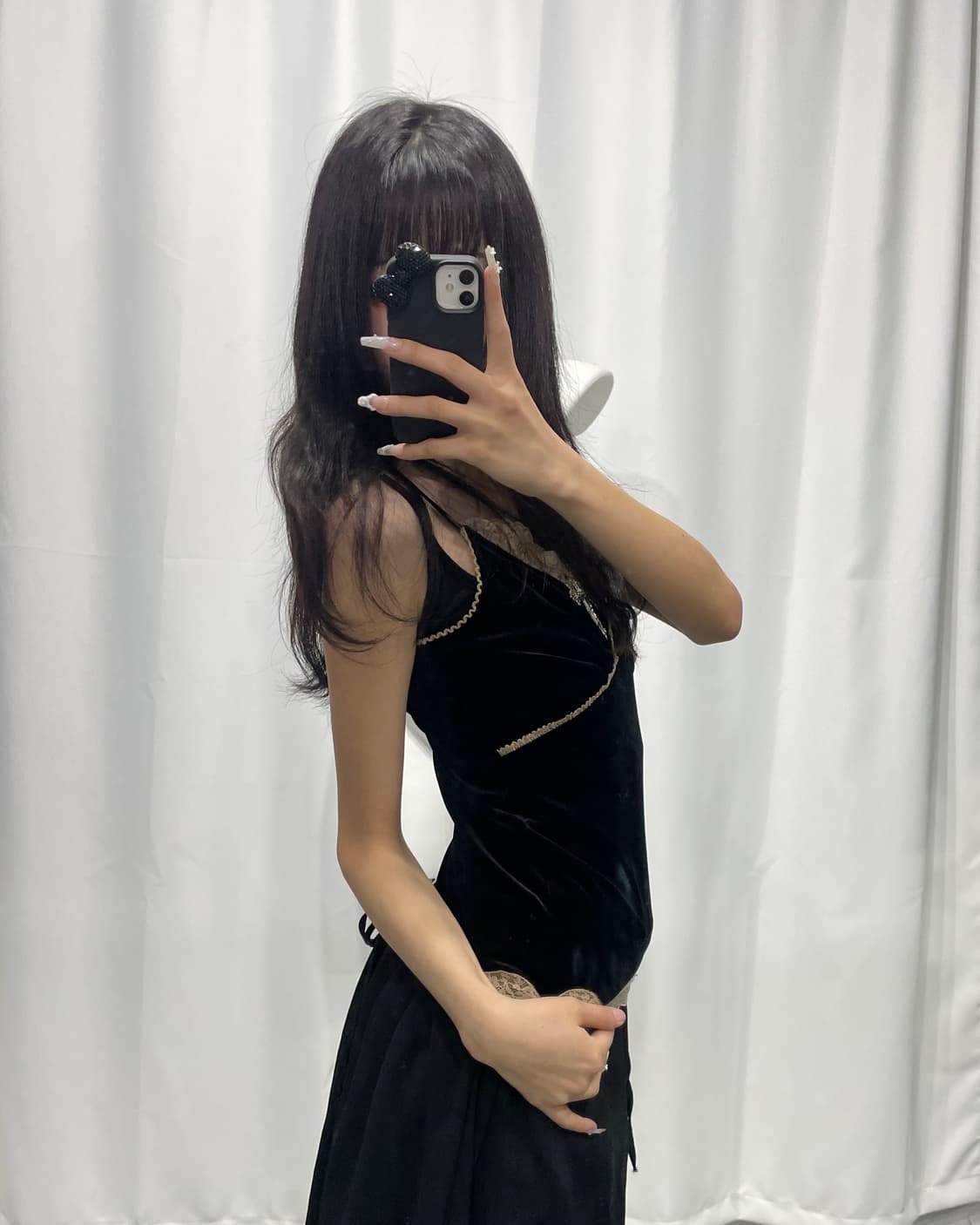 🎸블랙 벨벳 슬리브리스🎸 상품이미지2