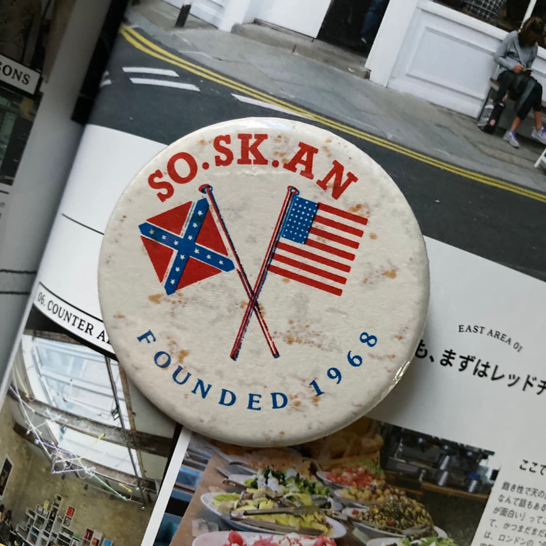 빈티지 FOUNDED 1968 프린팅 핀 버튼 뱃지 브로치 악세사리 상품이미지1