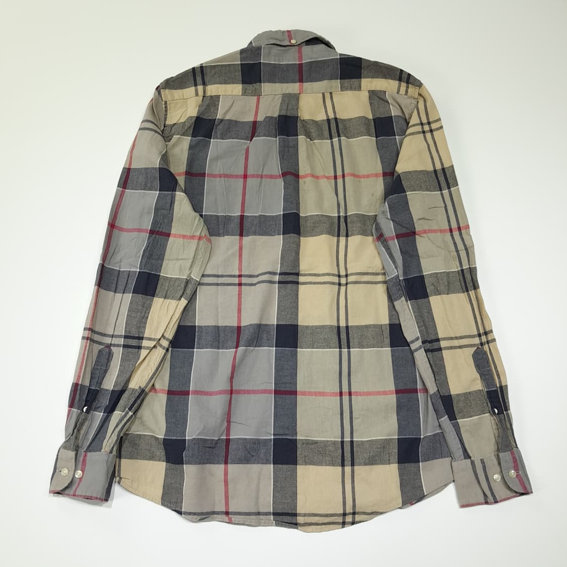 CL298 M 바버 버튼다운 타탄 베이지 셔츠 남방 상품이미지7