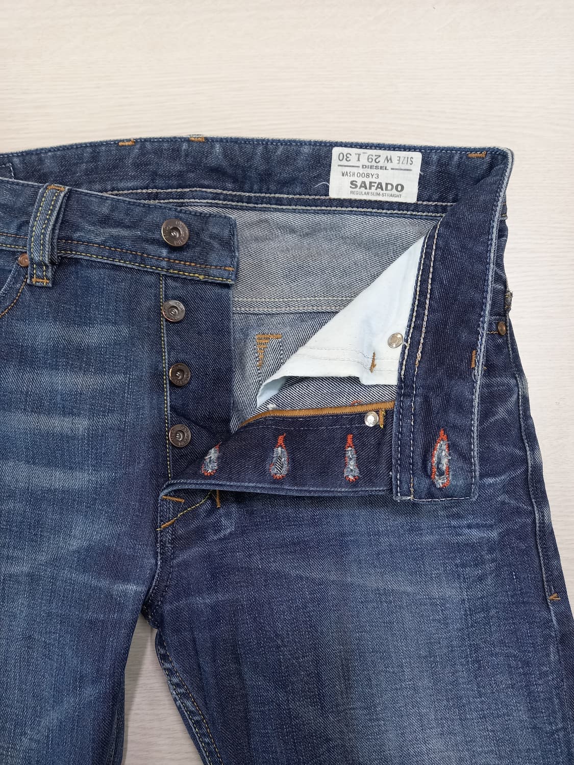 29 DIESEL SAFADO 골반 데미지워싱 일자진 29-548 상품이미지6