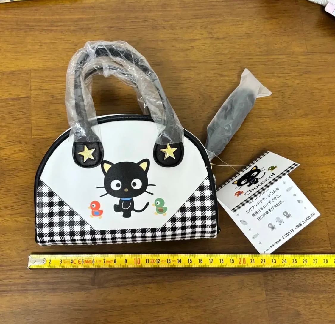 산리오 초코캣 네코모임 시리즈 미니 보스턴 파우치 가방 고양이 꼬리 지퍼 상품이미지1