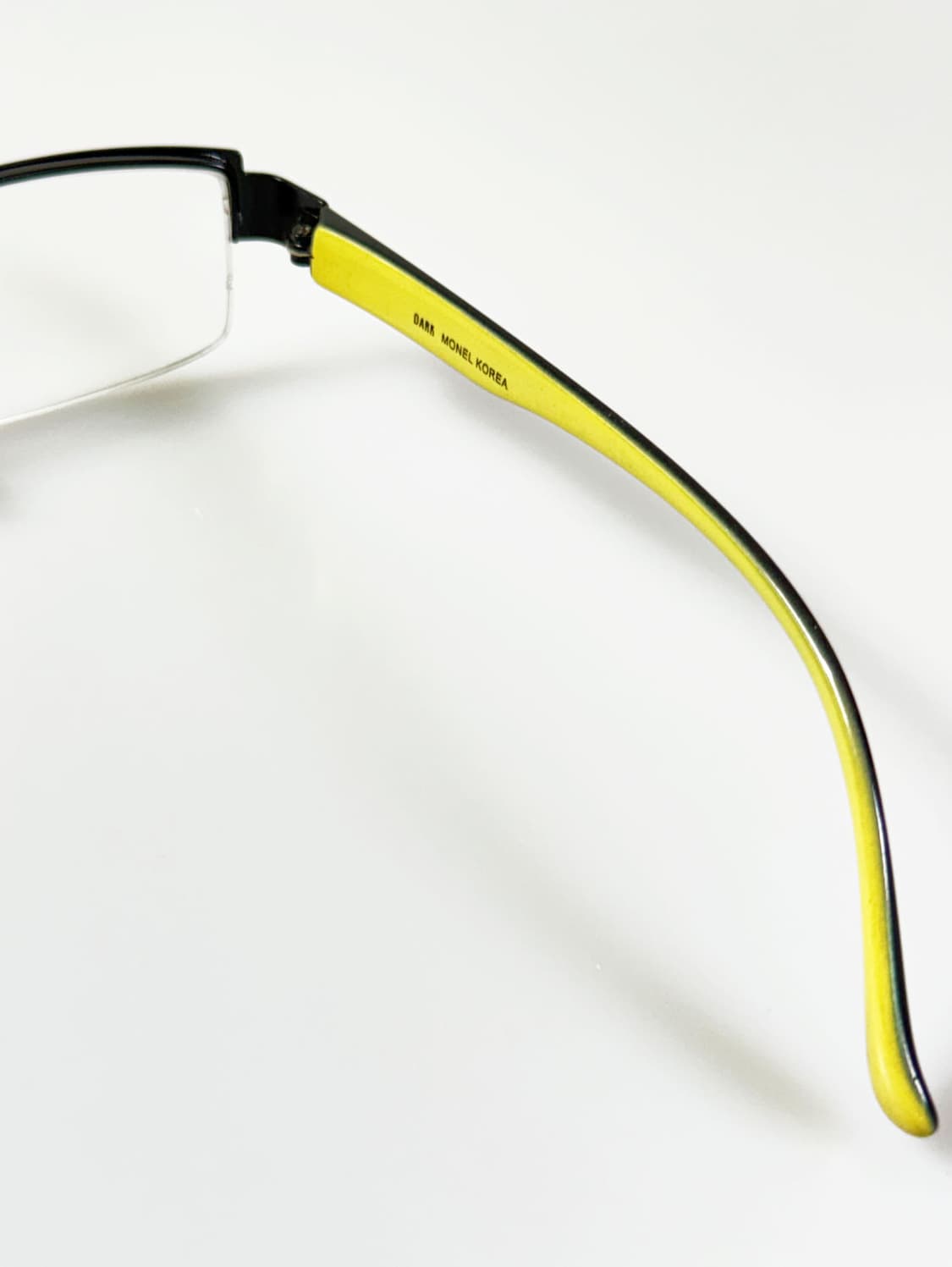 DARK 블랙 반무테 스퀘어 메탈 빈티지 안경 상품이미지6