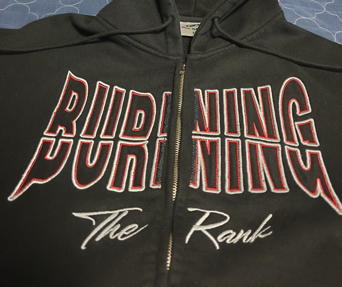THE RANK 버닝 레볼루션 기모 후드집업 블랙  (1사이즈) 상품이미지4