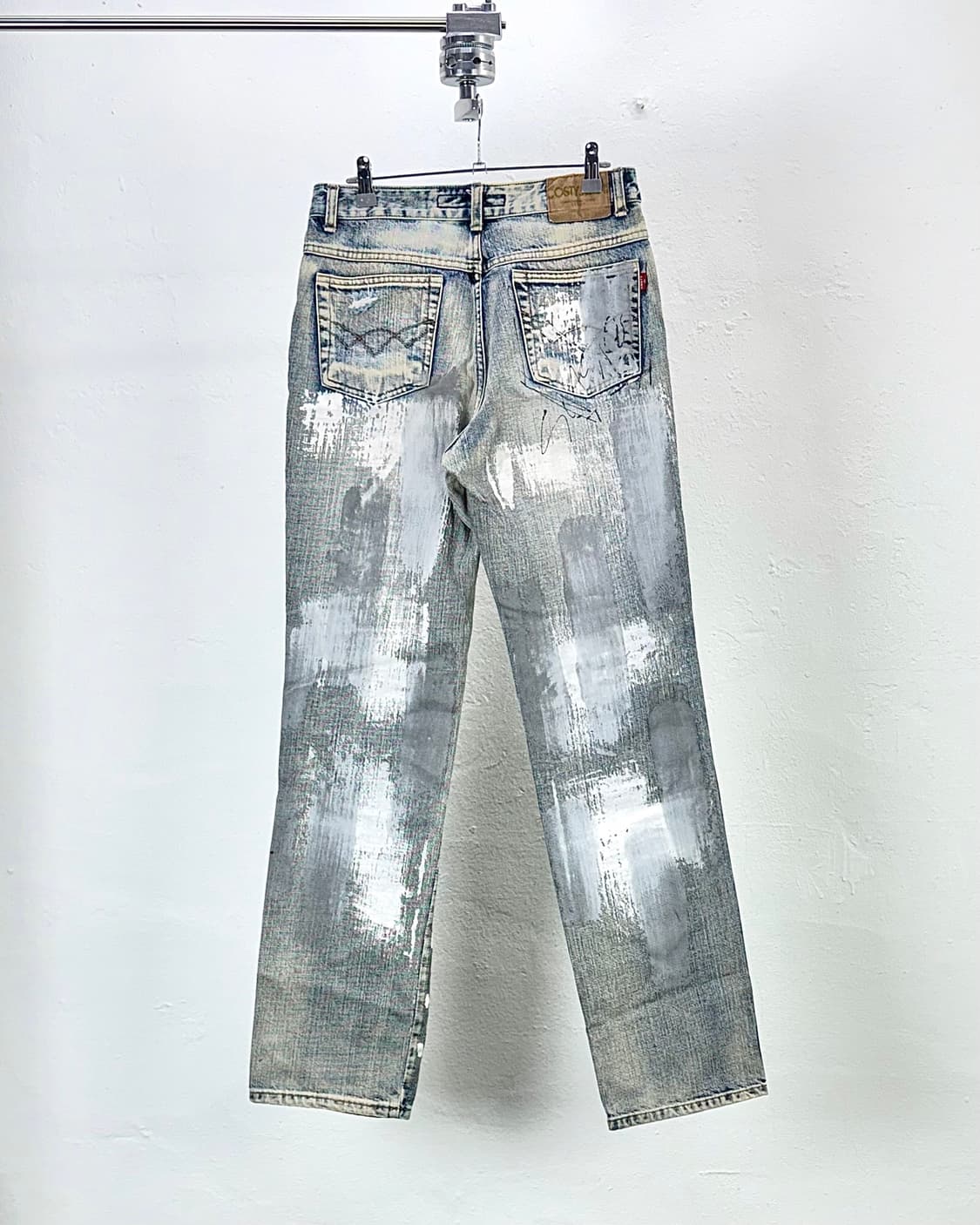 코스티 워시드 블루 스트레치 안티 페인티드 데님 팬츠 상품이미지6