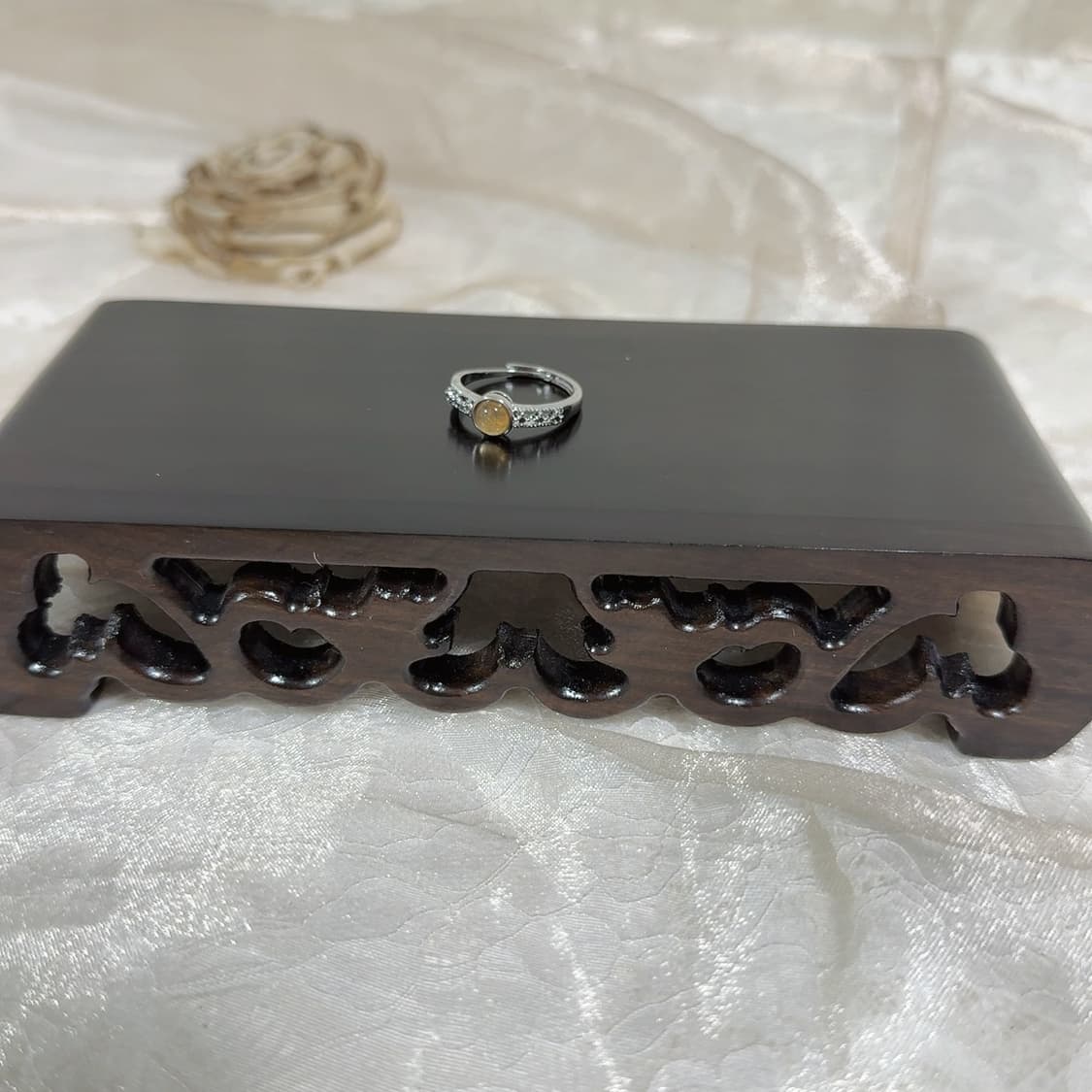 빈티지 yellow tourmaline 엘로우토파즈 오픈 잔디 상품이미지1