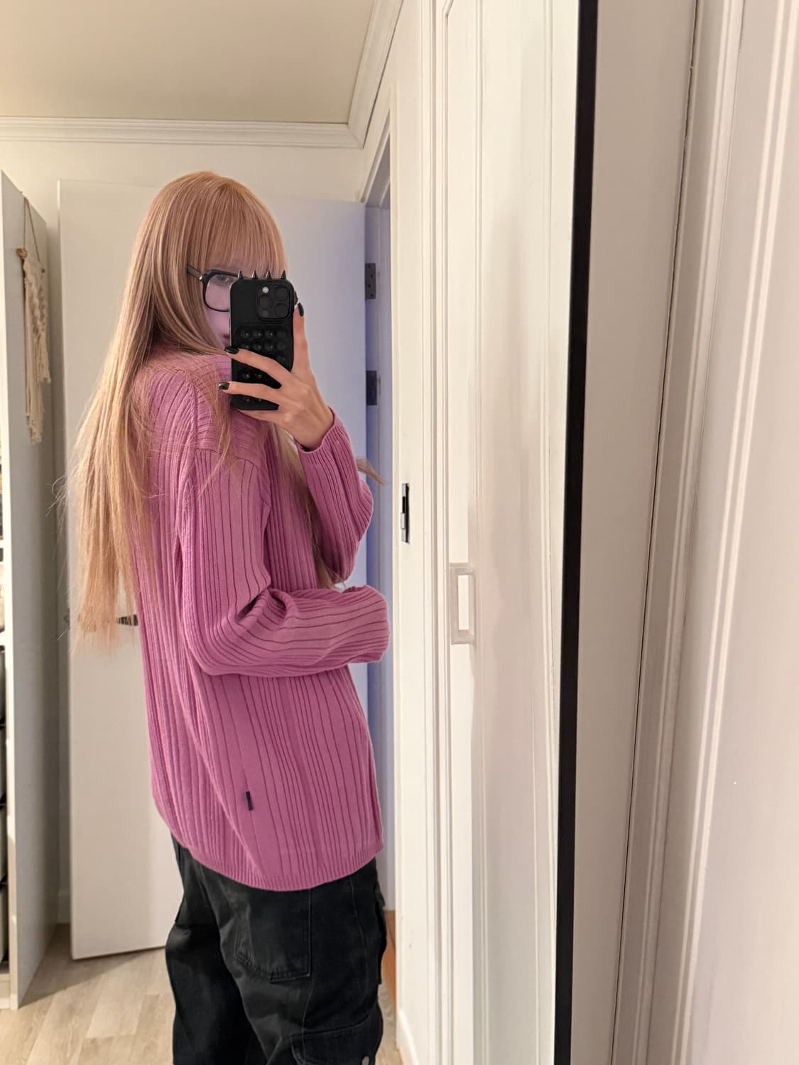 vintage pink knit zipup 상품이미지3