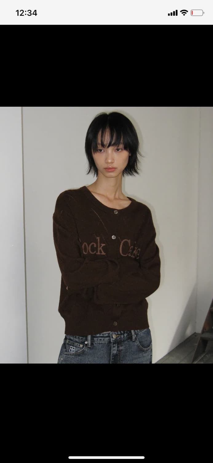 락케이크 아가일 펀칭 가디건 브라운 상품이미지2