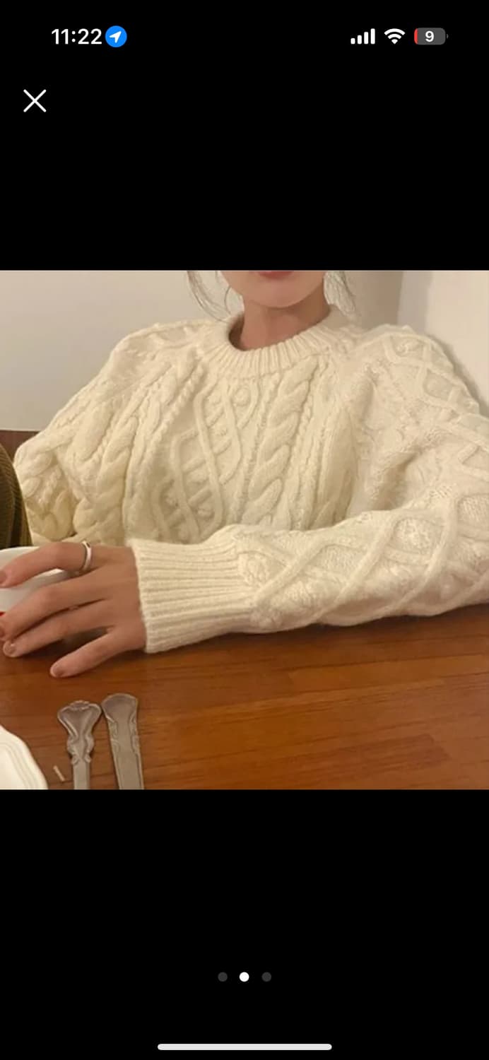 니어웨어 케이블니트 아이보리 상품이미지2