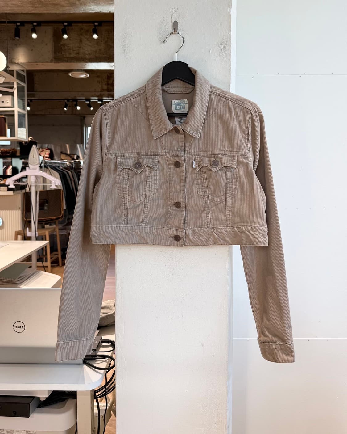 리바이스 베이지 코듀로이 크롭 자켓  상품이미지2