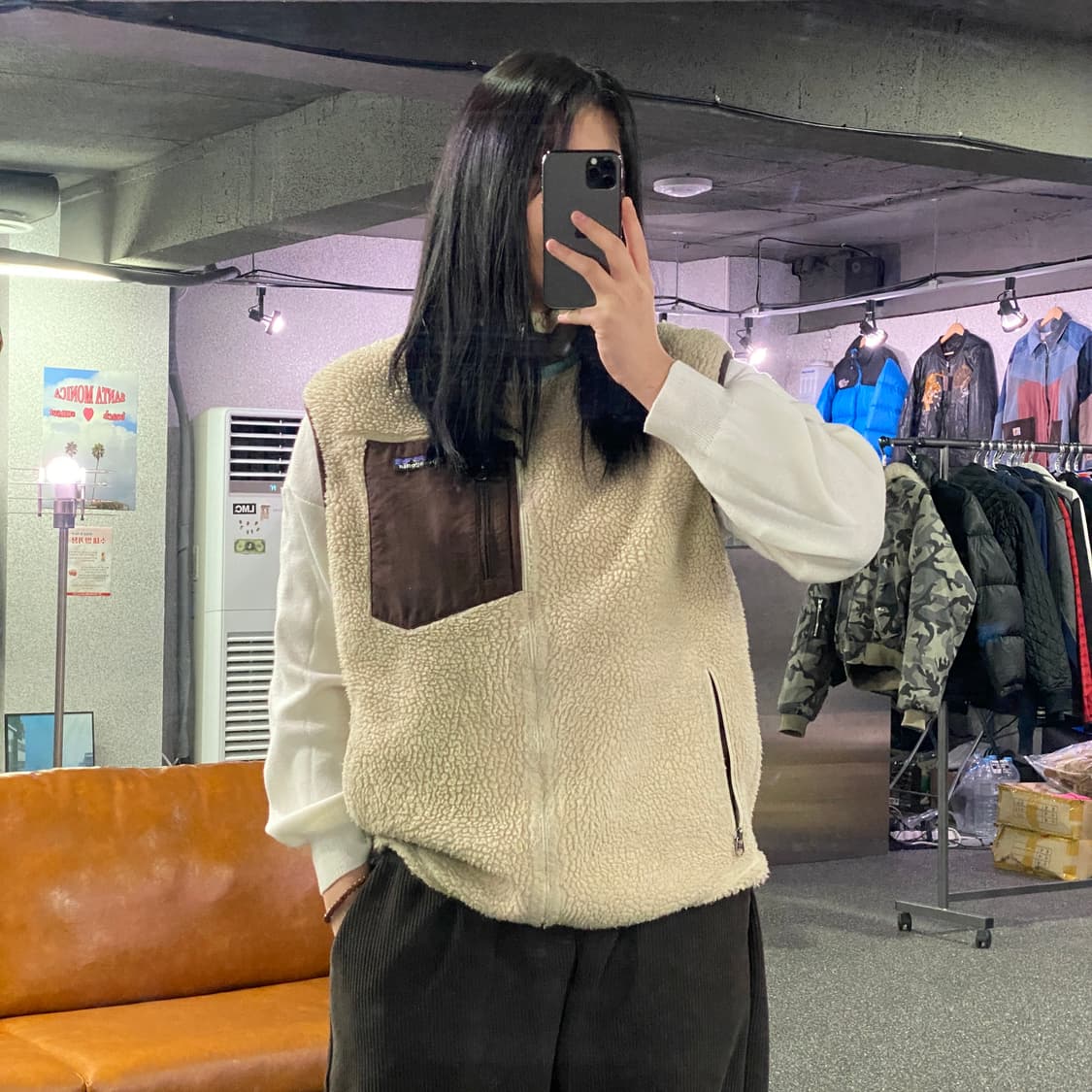 파타고니아 베이지 플리스 베스트 B3130 상품이미지1