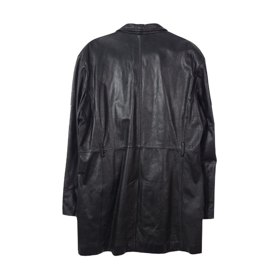 빈티지 소가죽 오버핏 블랙 하프 레더 자켓 3XL 상품이미지2