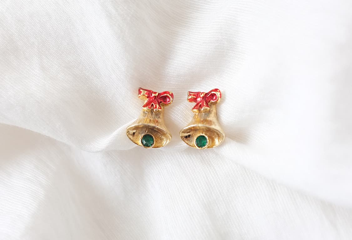 1980s  크리스마스 종 빈티지귀걸이 빈티지귀찌  상품이미지5