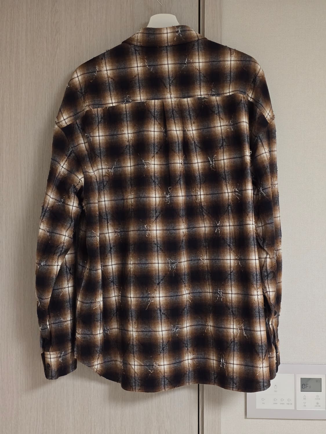 준지 아가일 브라운 셔츠 46 새제품 상품이미지3