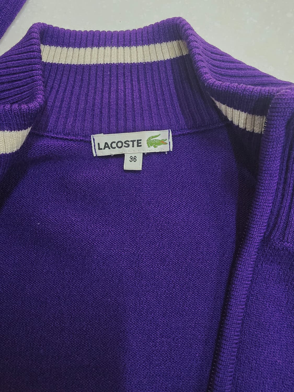 라코스테 퍼플 니트 집업 가디건 상품이미지9