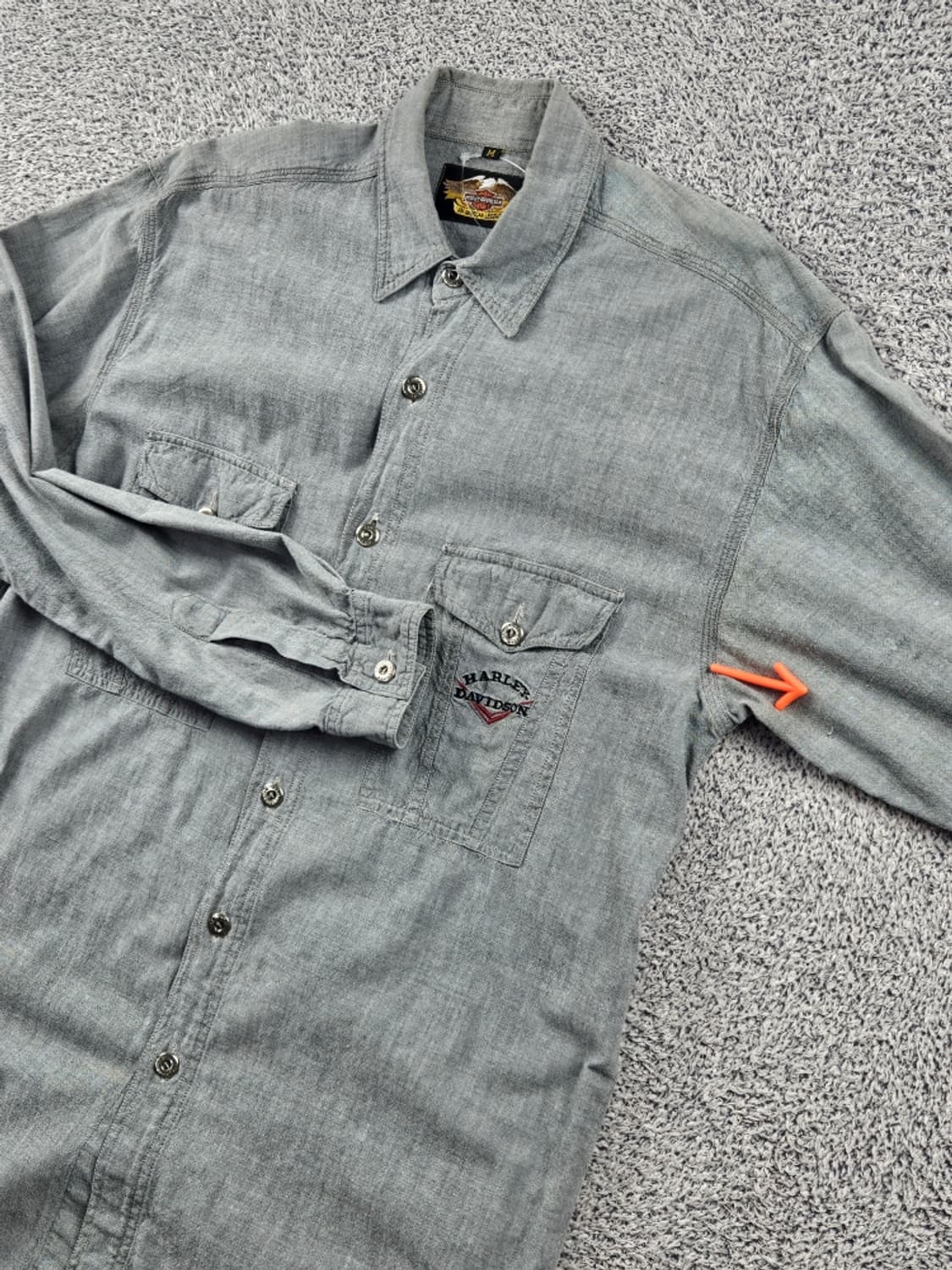 할리데이비슨 자수로고 포켓 바이커 셔츠 ( M ) / 8042 상품이미지8