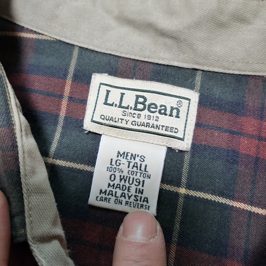 (L) vtg 90s LLBean 엘엘빈 엘보패치 빈티지 체크셔츠 상품이미지4