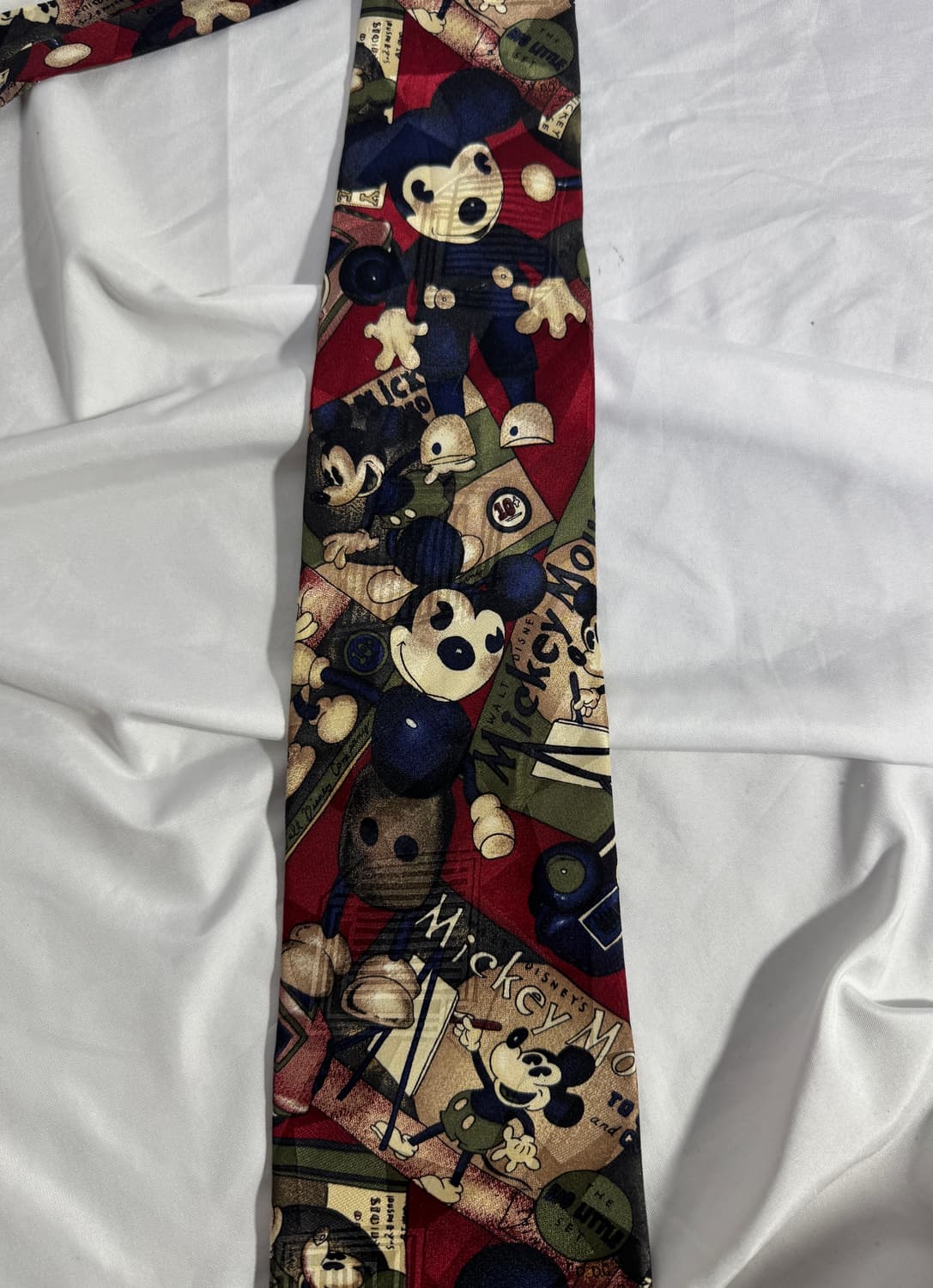 90s 디즈니 미키마우스 레트로 디자인 실크 넥타이 상품이미지3