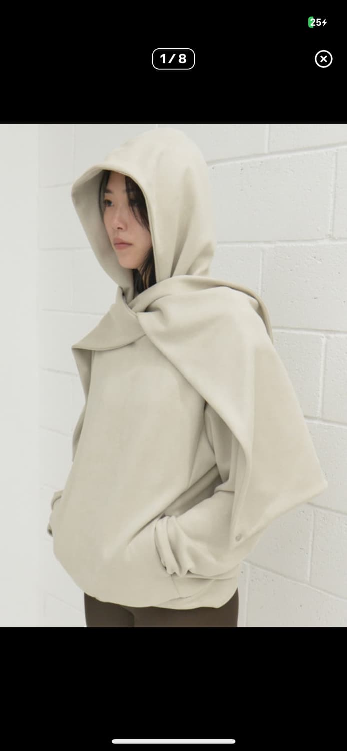 [tiles] muffler hoodie (grey) 상품이미지4