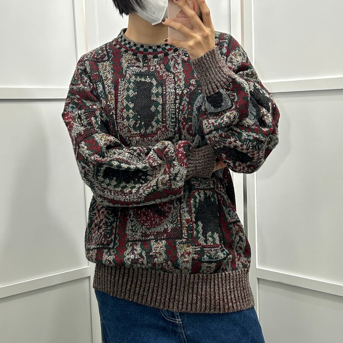 미쏘니 패턴 니트 상품이미지3