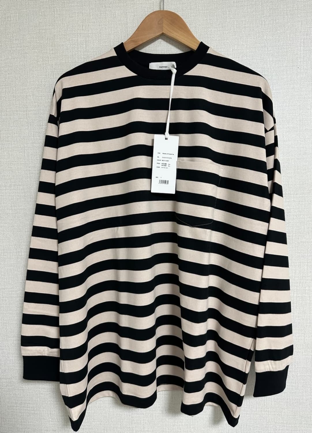 그라프페이퍼 롱슬리브 블랙/아이보리 1사이즈 상품이미지2