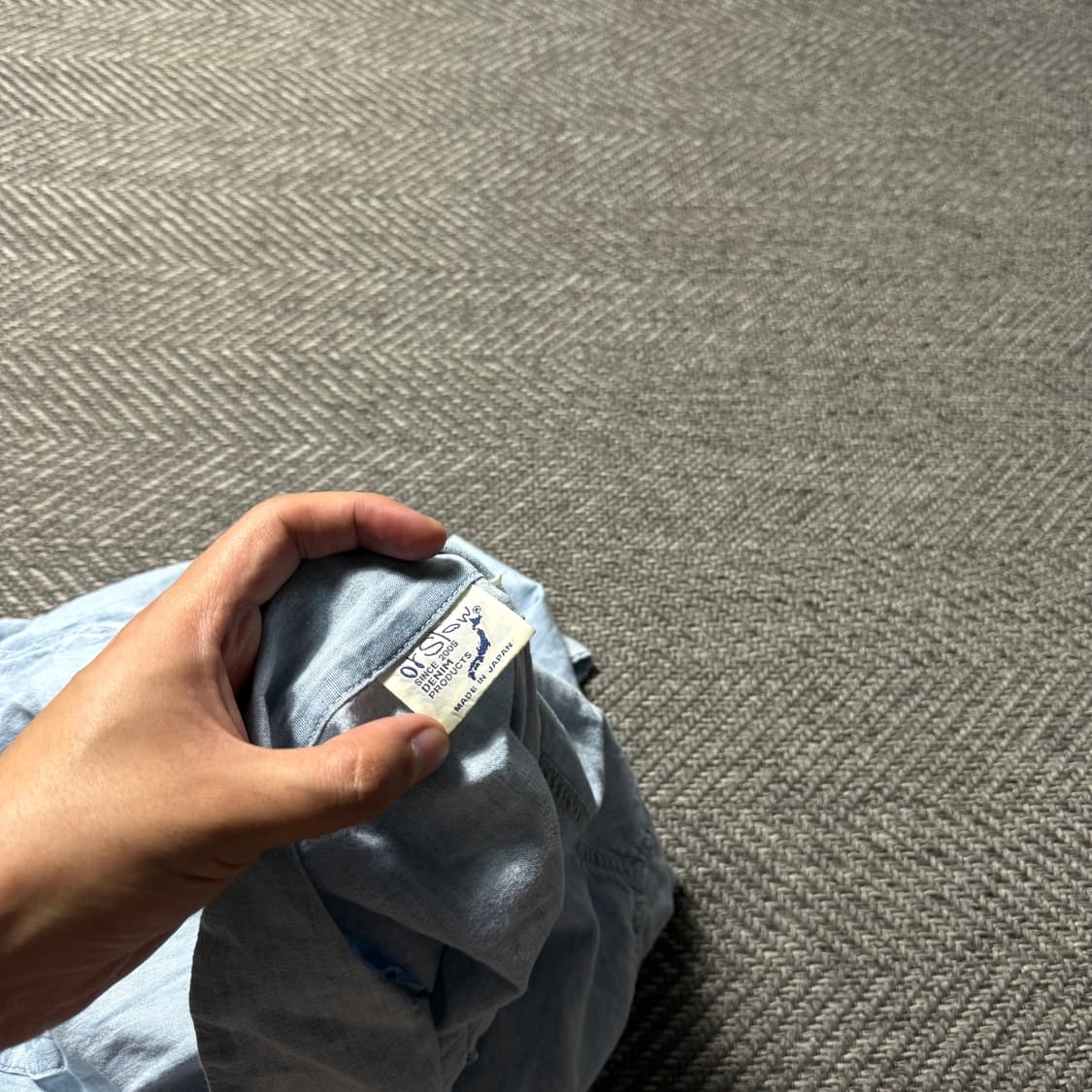일본 오어슬로우 연청 샴브레이 데님 반팔 셔츠 3 상품이미지3