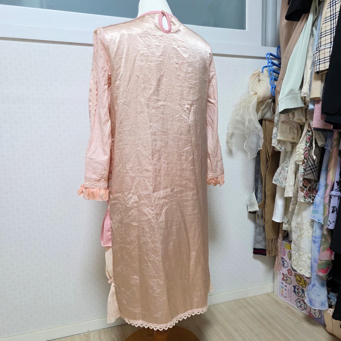 로맨틱 양산형대장st 핑크히메갸루 레이스 레이어드 원피스 상품이미지6