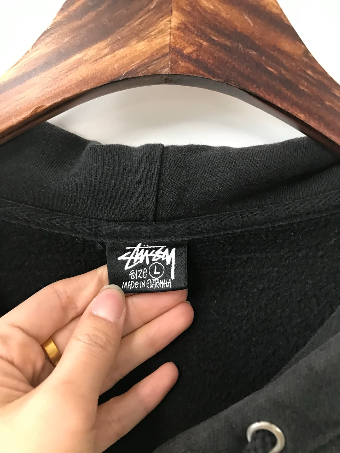 스투시 베이직 블랙 후드집업 상품이미지10